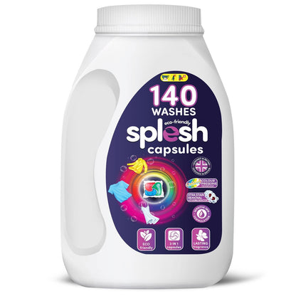 Splesh Cleaning Bundle of 3-in-1 Dishwasher 150 Capsules & Laundry 140 Capsules
