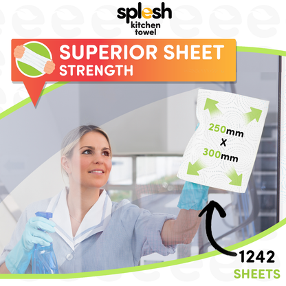 Splesh Culina Kitchen Towel - Mango & Passionfruit scented 3 Ply Ultra Absorbent Household XL Roll, 18 Rolls