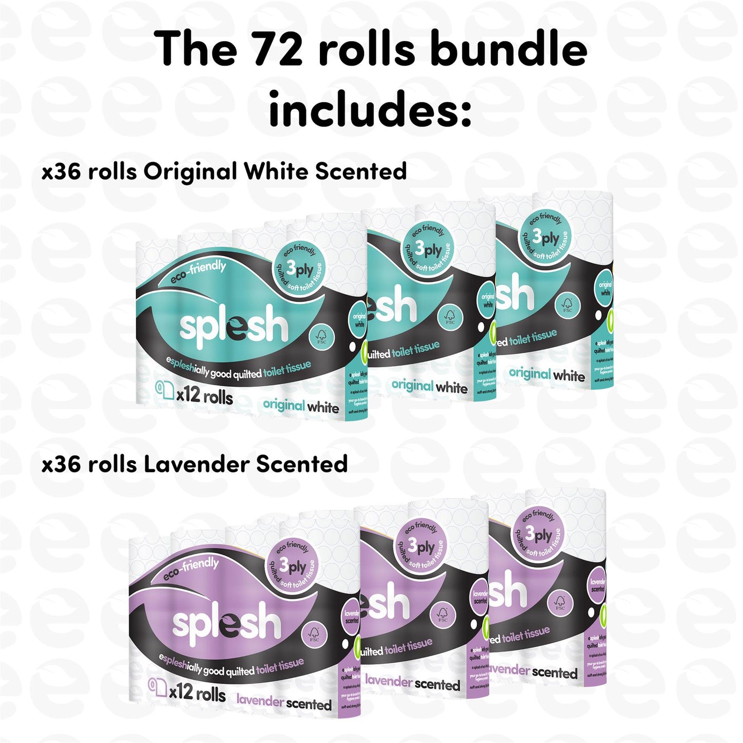 Pick & Mix Splesh Super Saver 72 Toilet Rolls Variety Pack