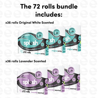 Pick & Mix Splesh Super Saver 72 Toilet Rolls Variety Pack