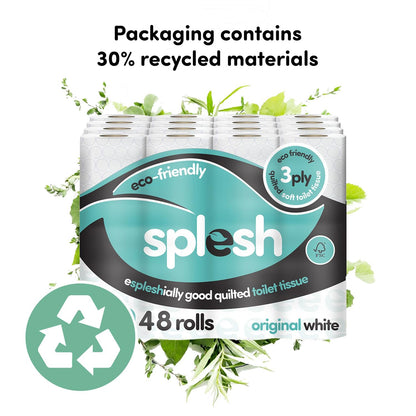 Splesh Soft & Quilted White, Lavender Aloe Vera or Lemon Toilet Tissue 48 Rolls