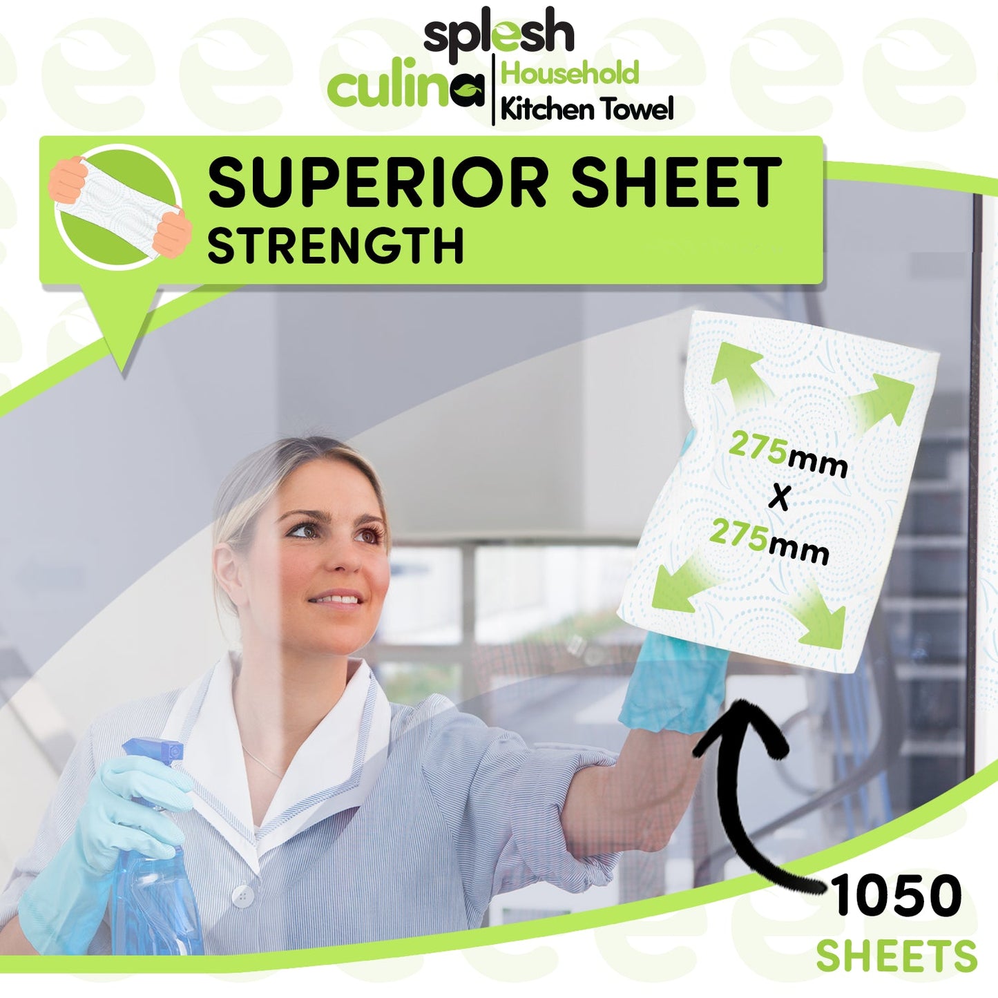 Splesh Culina Kitchen Towel 3 Ply Ultra Absorbent Household XL Roll, 15 Rolls