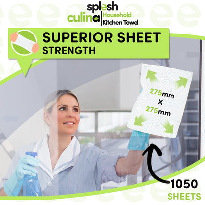 Splesh Culina Kitchen Towel 3 Ply Ultra Absorbent Household XL Roll, 15 Rolls