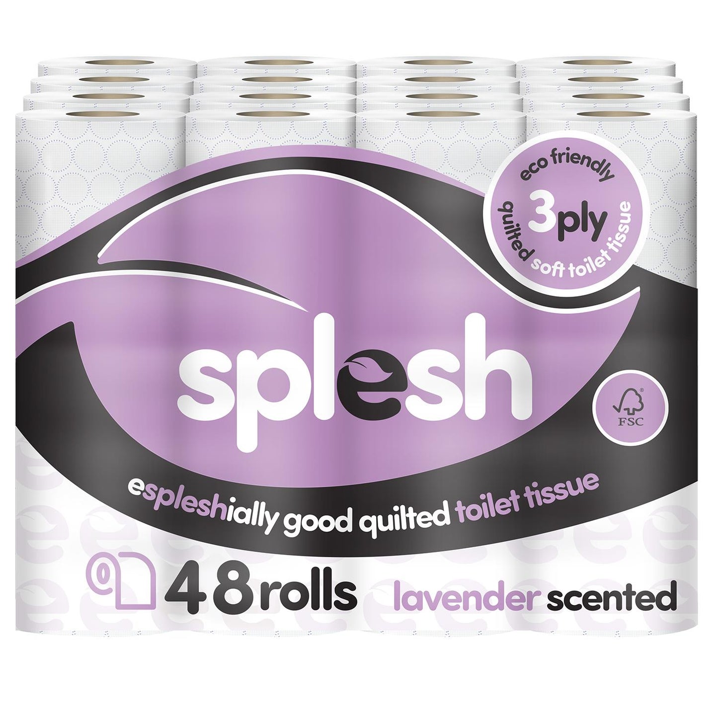 Splesh Soft & Quilted White, Lavender Aloe Vera or Lemon Toilet Tissue 48 Rolls
