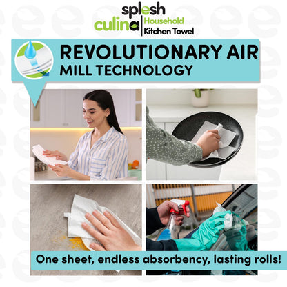 Splesh Toilet Roll Quilted White 48 Rolls with Culina Kitchen Towel 12 Rolls