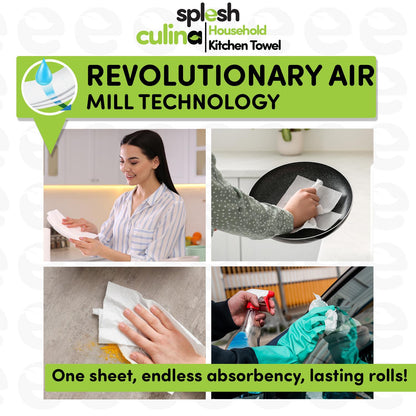 Splesh Toilet Roll Quilted White 48 Rolls with Culina Kitchen Towel 12 Rolls