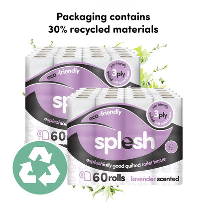 Splesh Soft & Quilted White, Lavender, Aloe Vera, Watermelon or Luna Bloom Toilet Tissue 120 Rolls