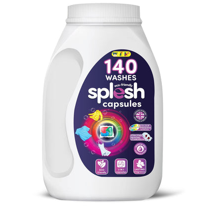 Splesh Xtra Stain Removal 3in1 Laundry Capsules, 5 Months Supply Bulk Buy 140 Washes