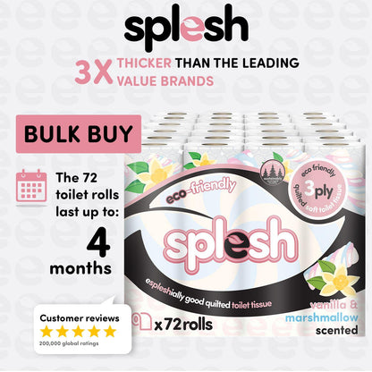 Splesh Super Saver 72 Toilet Rolls Variety Pack (36 Vanilla+36 Lavender Rolls)