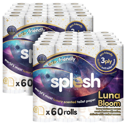 Splesh Soft & Quilted White, Lavender, Aloe Vera, Watermelon or Luna Bloom Toilet Tissue 120 Rolls