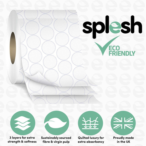 Splesh Toilet Roll Eco-Friendly, Soft & Quilted, Aloe Vera (60 Rolls)