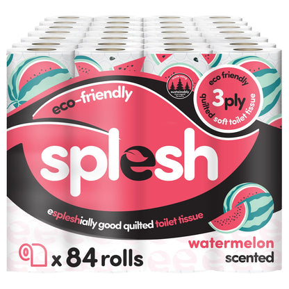 Splesh Quilted Toilet Roll Luxury Watermelon 3-Ply Soft Toilet Paper, 84 Rolls