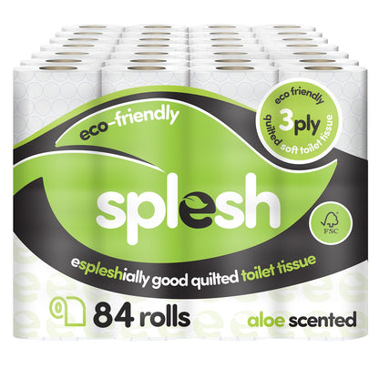 Splesh Toilet Roll Eco-Friendly, Soft & Quilted, Aloe Vera 84 Rolls
