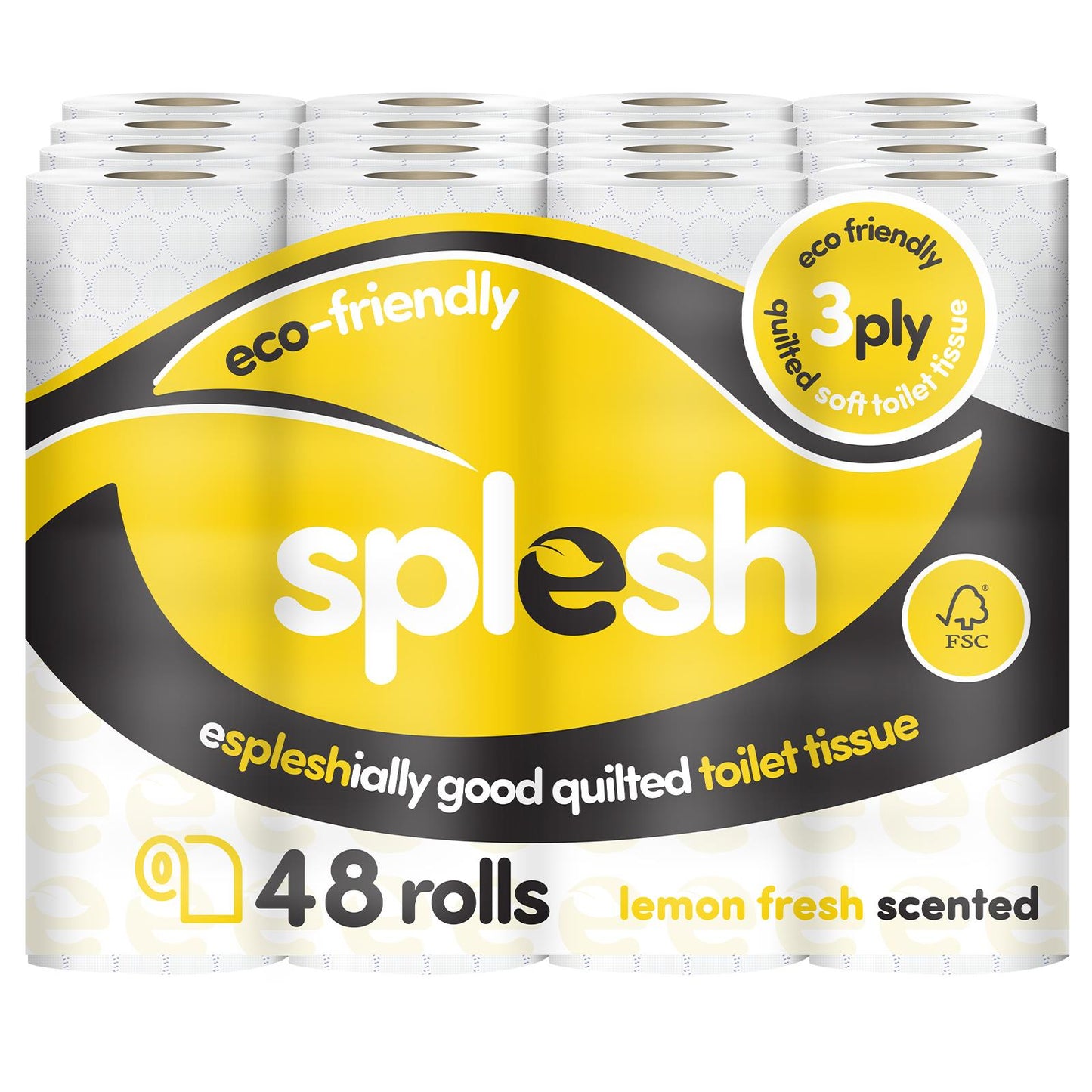 Splesh Soft & Quilted White, Lavender Aloe Vera or Lemon Toilet Tissue 48 Rolls