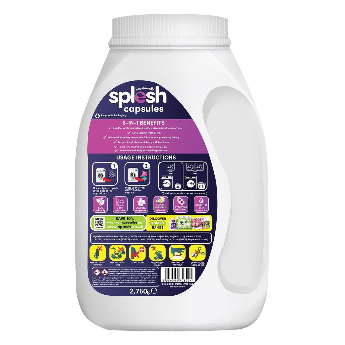 Splesh Cleaning Bundle of 3-in-1 Dishwasher 150 Capsules & Laundry 140 Capsules