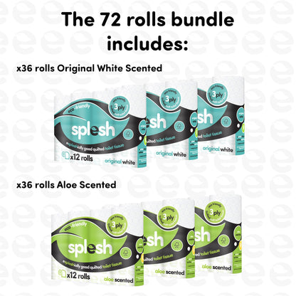 Pick & Mix Splesh Super Saver 72 Toilet Rolls Variety Pack