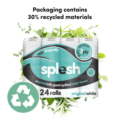 Splesh Soft & Quilted White, Lavender Aloe Vera or Lemon Toilet Tissue 24 Rolls