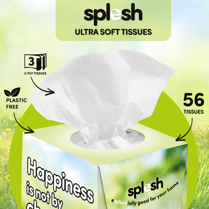 Splesh Ultra Soft Tissues, 12 Cube Boxes (672 Total) Bulk Pack