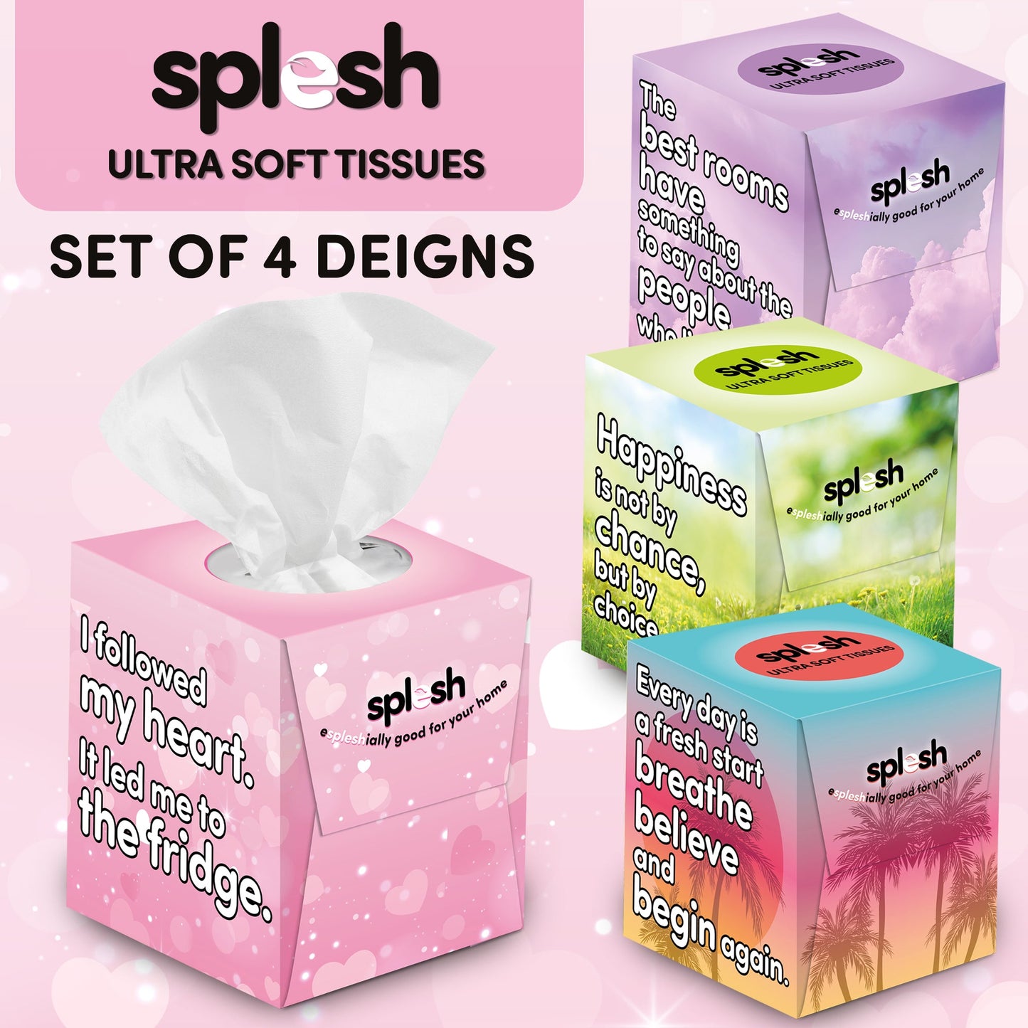 Splesh Ultra Soft Tissues, 12 Cube Boxes (672 Total) Bulk Pack